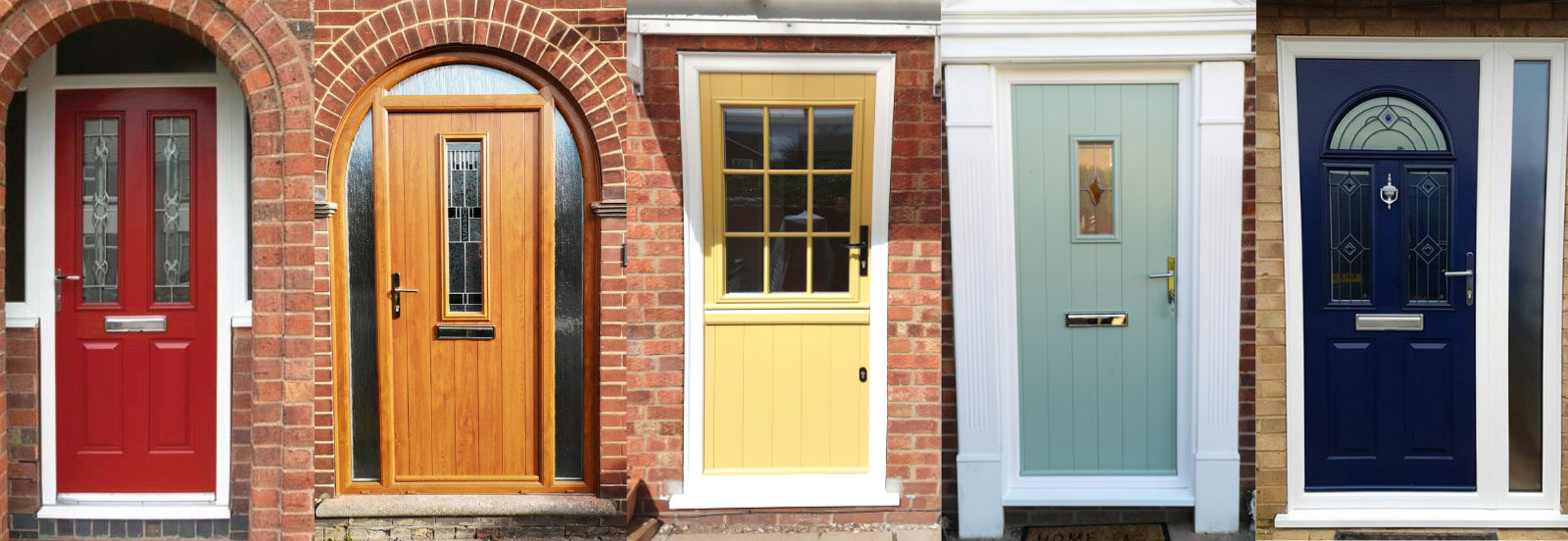 Five front door in various colours